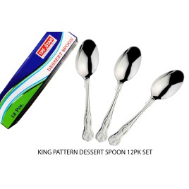 King Pattern Dessert Spoon 12pk Set
