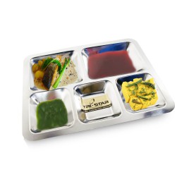 SS 5 Compartment Tray